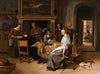 An Elegant Company In An Interior With Figures Playing Cards At A Table
