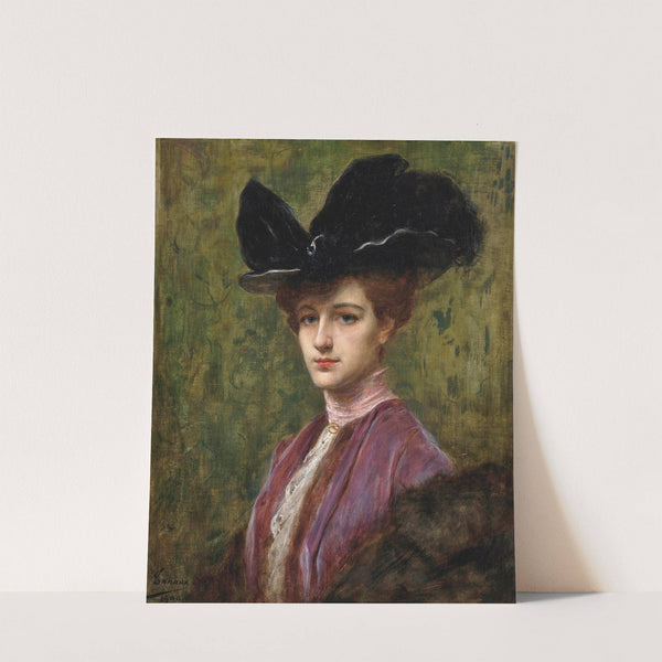 An elegant lady in a black hat (1900) by Henri Adrien Tanoux