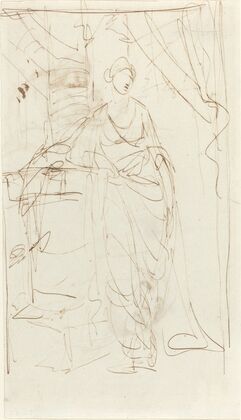 An Elegant Lady in Classical Dress (recto)