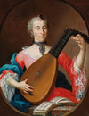 An Elegant Lady With A Lute (18th Century)