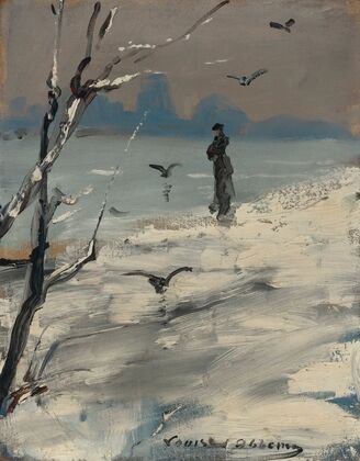 An Elegant Woman,Â Said To BeÂ Sarah Bernhardt, On A Winter’s Walk