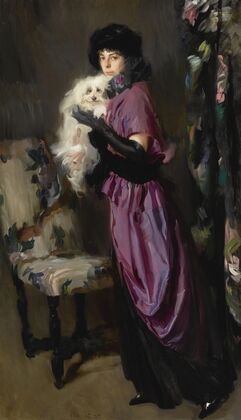 An Elegant Woman with her Maltese — size preview