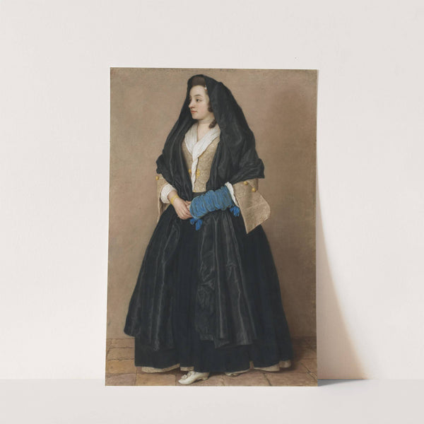 An Elegant Young Woman in Maltese Costume by Jean-Etienne Liotard