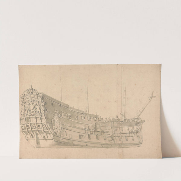 An English Man of War, Starboard Quarter View by Willem van de Velde the Younger