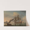 An English Sloop Becalmed near the Shore by Francis Swaine