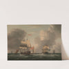 An English Two-Decker Lying Hove to, with Other Ships and Vessels in a Fresh Breeze by Dominic Serres