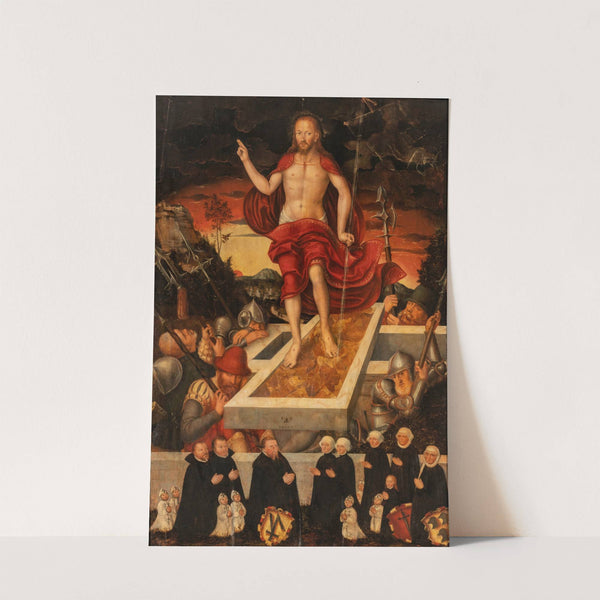 An epitaph; The Resurrected Christ with a donor family (1545) by Lucas Cranach the Younger