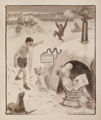 An explorer arrives at the North Pole to find Adam and Eve, and the Garden of Eden, as well. (1905)