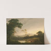 An extensive Italianate landscape with a drover by John Rathbone