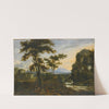An Extensive River Landscape With Herders Resting In The Foreground, A Fortification To The Left by Tuscan School