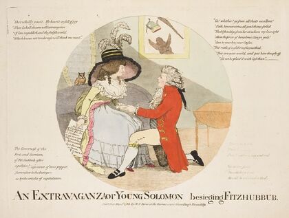 An extravaganza or Young Solomon besieging Fitzhubhub (1786)