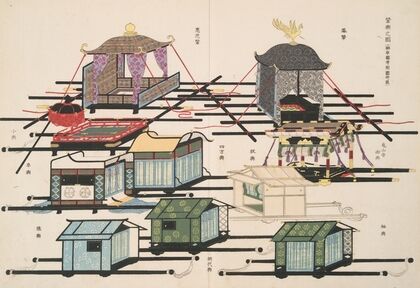 An illustration of sedan chairs