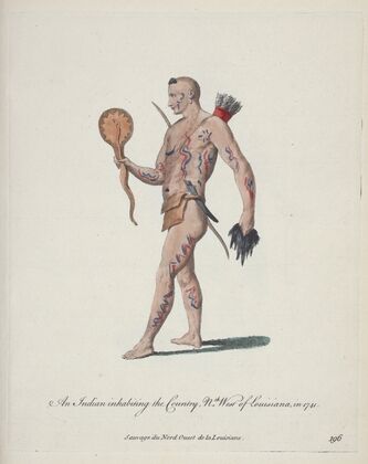 An Indian inhabiting the country Northwest of Louisiana in 1741 Sauvage du Nord Ouest de la Louisiane. (1757-1772)