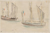 Two Boats at the Harbor of Dieppe (1854)
