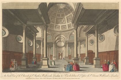 An Inside View of the Church of St. Stephen Walbrooke London
