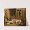 An Interior Scene With A Servant And Parson Jack Russell Hunt Terriers by Lambert Marshall