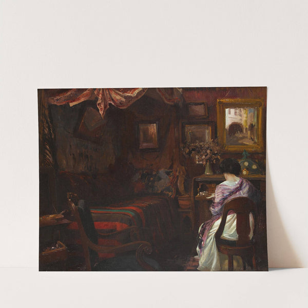 An intimate interior by Paul Emile Lecomte