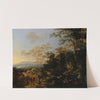 An Italianate landscape with travelers and mules by a waterfall by Willem de Heusch