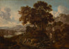 An Italianate wooded landscape with a river