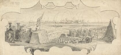An Officer upon a Rampart Directing the Bombardment of a Distant Town — size preview