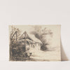 An Old Barn, Trees and Cow by Heneage Finch, 4th Earl of Aylesford