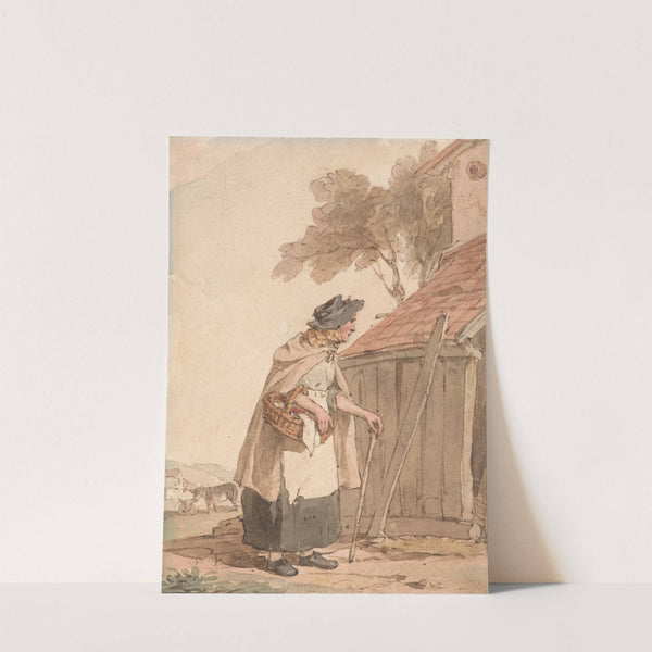 An Old Woman Carrying a Basket by John Augustus Atkinson