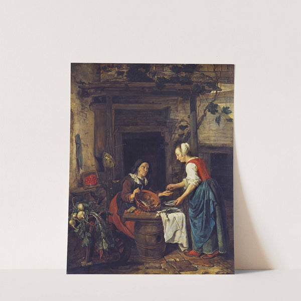 An Old Woman Selling Fish by Gabriel Metsu