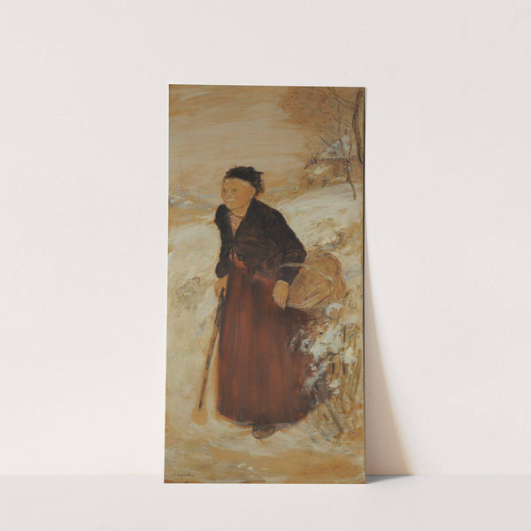 Anciana en la nieve by Jean François Raffaëlli
