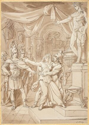 Ancient Roman scene set in a Temple to Apollo