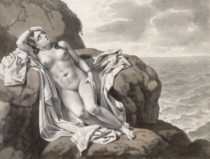 Andromeda chained up to a rock