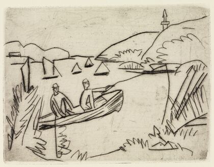 Angler im Boot auf dem Müggelsee (1912)