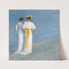Anna Ancher And Marie Krøyer On The Beach At Skagen by Peder Severin Krøyer