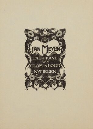 Annoncekaart voor Jan Meyen, fabrikant van glas in lood, Nijmegen (1925)
