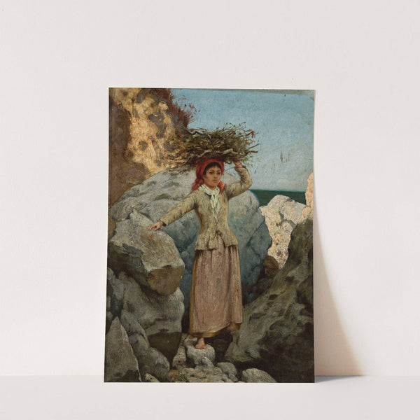 Annunziata. Girl with a bunch of brushwood on her head by Curt Agthe