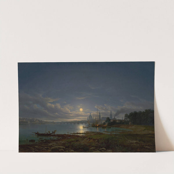 Ansicht auf Dresden, Mondschein (1846) by Johann Anton Castell