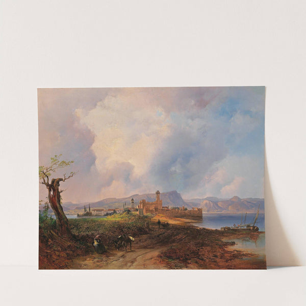 Ansicht Des Castell Sermio, Auf Der Insel Sermione Am Gardasee by Anton Hansch