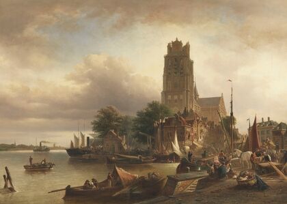 Ansicht von Dordrecht mit der Grote Kerk (1871)