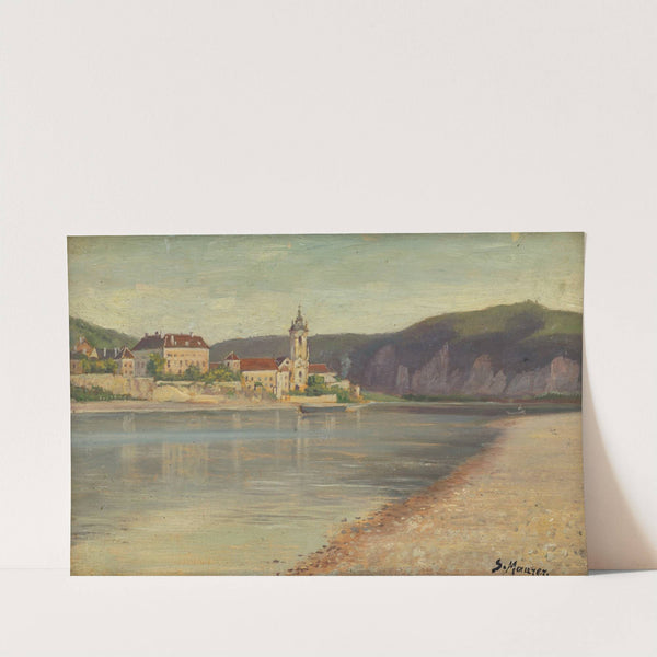 Ansicht von Dürnstein vom gegenüberliegenden Donauufer (1910) by Serafin Maurer