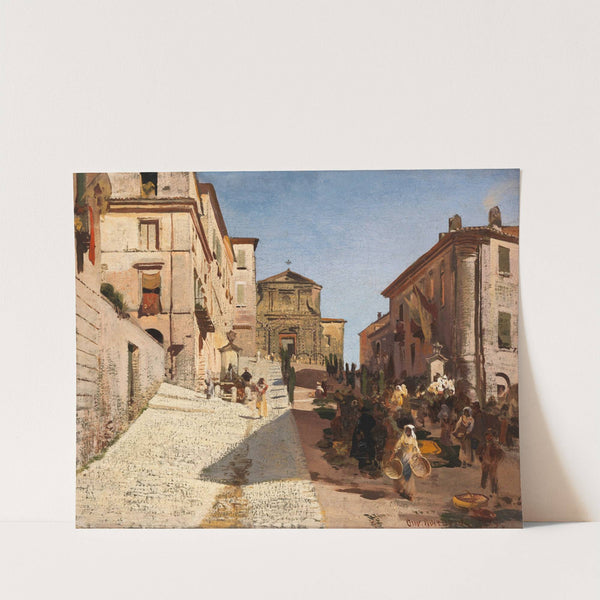 Ansicht von Genzano mit der Kirche Santa Maria della Cima (1885) by Oswald Achenbach