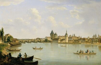 Ansicht von Prag mit der Moldaubrücke (Karlsbrücke) (1831)