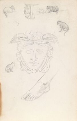 Ansiktsrelieff; fot; katter (1842)