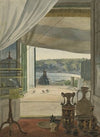 Antiquities by a Balcony Overlooking the Gulf of Naples