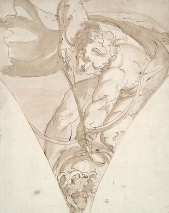Apollo Killing the Python, study for a spandrel in the Palazzo Antonio Doria (Palazzo della Prefettura), Genoa