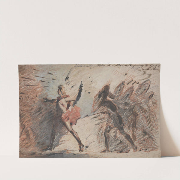 Apollo Preceding Hector with His Aegis, and Dispersing the Greeks, Fuseli&#039;s Lectures by John Flaxman