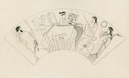Apollo riding in a quadriga drawn by horses, with Artemis and Hermes (1844-1861)