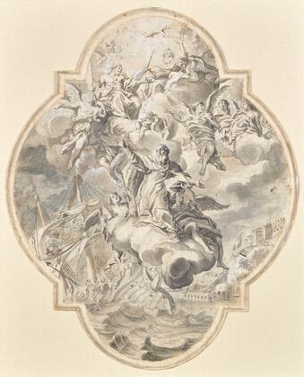Apotheose des hl. Nikolaus Plafond-Entwurf