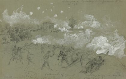 Appearance of cemetery hill previous to Picketts charge