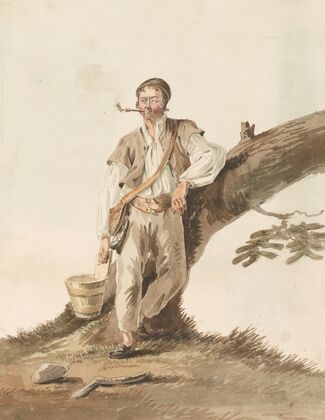 Appenzeller Bauer beim Rauchen
