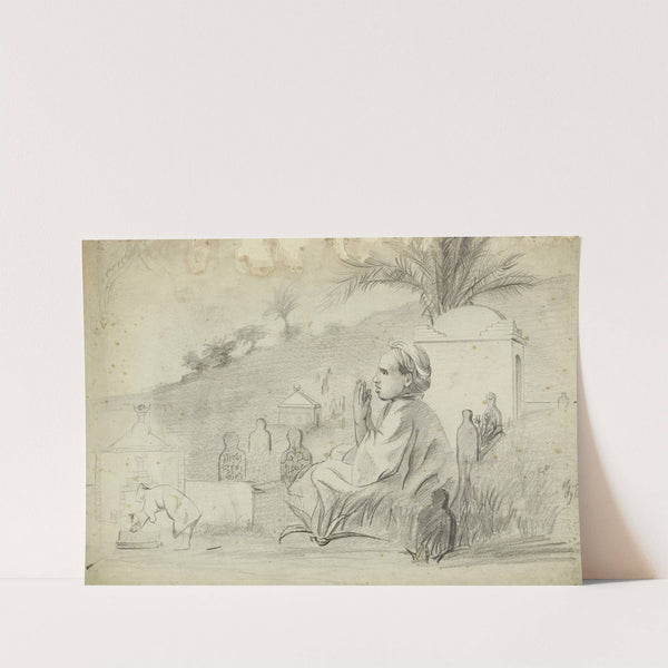 Arabe priant dans un cimetière by Arthur-Joseph Gueniot