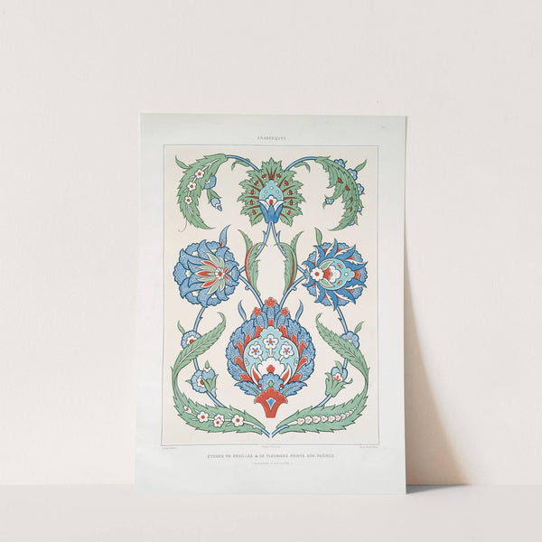 Arabesques; études de feuilles &amp; de fleurons peints sur faïence (grandeur d&#039;exécution) by Émile Prisse d&#039;Avennes